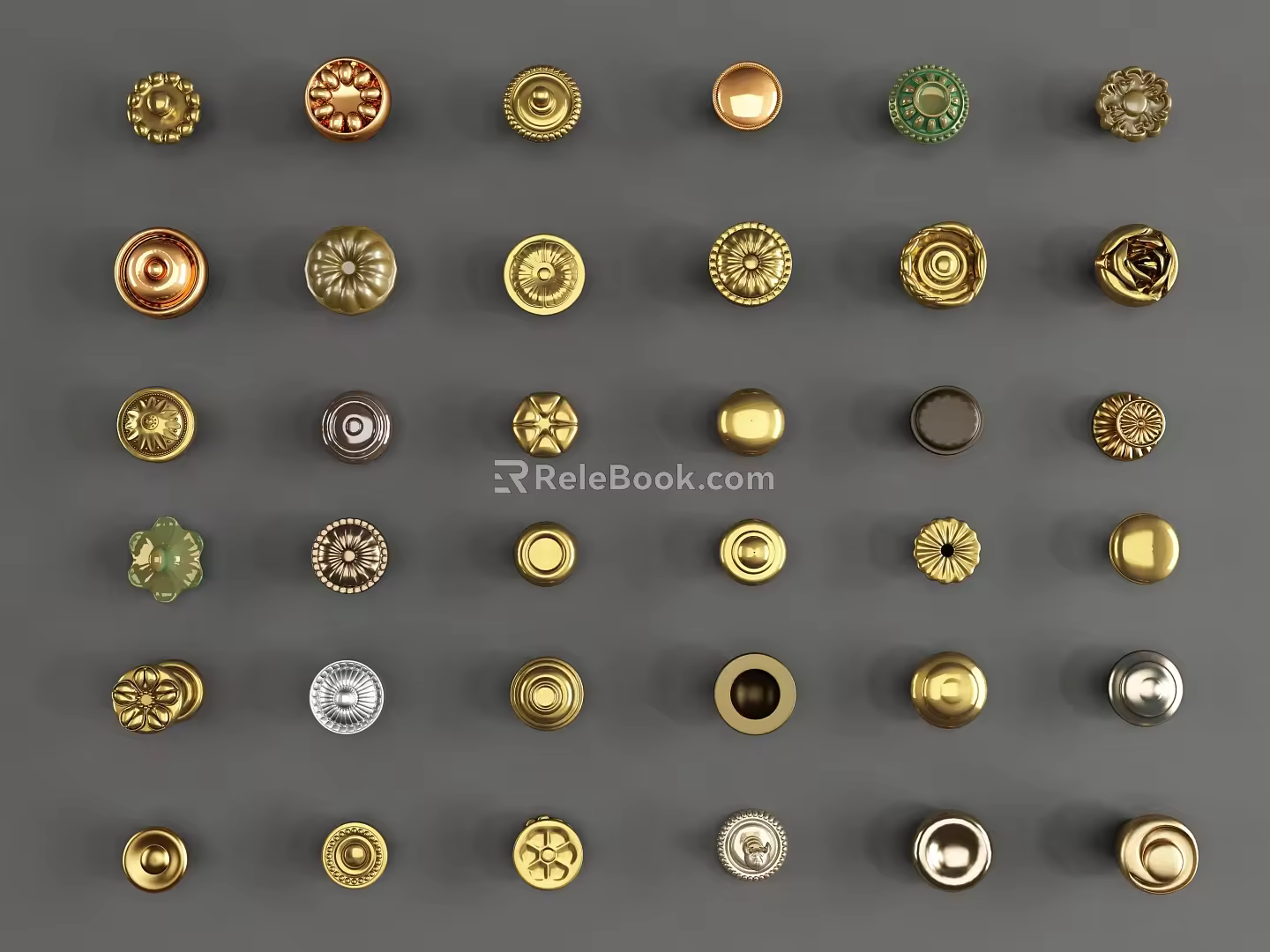 European-style handle round handle 3d model