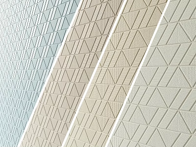 Textured Wall Design With Various Colors Light Blue Beige And Geometric Triangular Patterns 3d model
