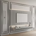 Modern Minimalist TV Wall Interior Design With LED Strip Lights And Floating Cabinet