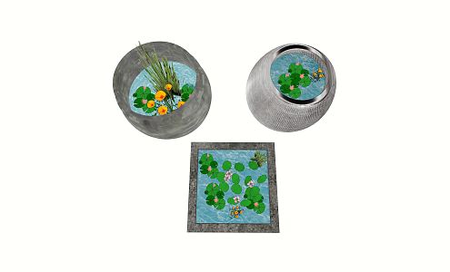 New Chinese Water Tank Lotus Waterscape 3d model