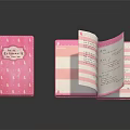 Pink Polka Dot Notebook Open With Striped Pages And Handwritten Little Notes