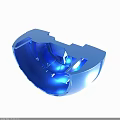 Durable Blue Plastic Semicircular Component With Internal Structural Design Details