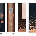 Modern Vertical Wall Decor With Metallic Balls Geometric Fragments And Colorful Panels