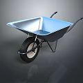 Practical Metallic Wheelbarrow With Single Wheel And Steel Frame For Garden Work