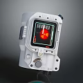 White Radiation Detection Device With Digital Display Red Indicator Knob And Buttons 3d model