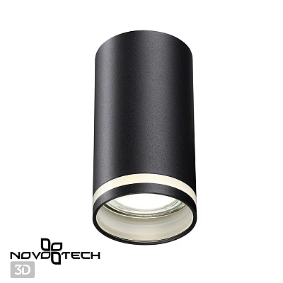 Black Cylindrical Ceiling Light with White Trim and Modern Design for Home Interior 3d model