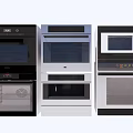 Modern Kitchen Appliances With Black Silver Oven And Microwave Combinations 3d model