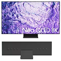 Neo QLED 8K TV With Vibrant Purple Textured Display And Sleek Rear Design