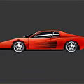 Red Sports Car With Streamlined Body Silver Wheels And Black Windows On Dark Background