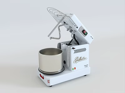 Modern White Kitchen Appliance Galletto with Mixing Bowl and Attachment for Home Baking 3d model
