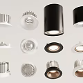 Various Modern Downlights And Spotlights In White Black Designs For Home