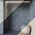 Glass Handrail Grey Textured Wall And White Spherical Decor In Modern Interior Design
