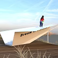 Modern Observation Decks Observation Decks Observation Decks Paper Plane Modeling Observation Decks Online Celebrity Pin 3d model
