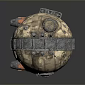 Detailed Vintage Mechanical Sphere With Textured Surface Metallic Components And Rustic Design 3d model