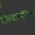 Futuristic Sci Fi Weapon With Detailed Multiple Barrels And Tactical Design 3d model