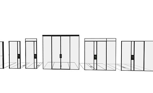 Modern double door combination 3d model