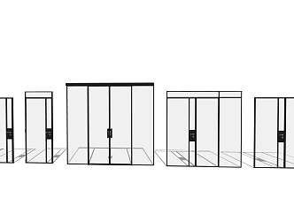 Modern double door combination 3d model
