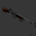 Vintage Rifle With Wooden Stock Metal Components And Detachable Magazine Classic Design