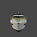 Modern Luxury White Yacht Exterior Design With Deck Railing And Cockpit