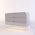 Modern White Entryway Console Cabinet with Sleek Drawers and Metal Frame