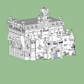 Ancient Architecture Featuring Multi Story Structure Towers Overhanging Eaves And Intricate Design