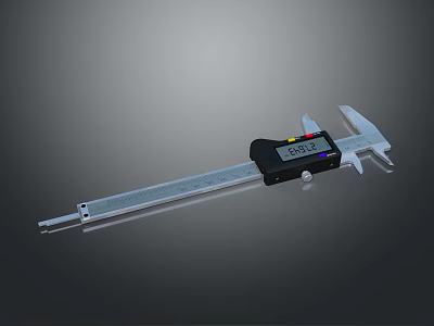 Stainless Steel Digital Vernier Caliper With Electronic Display For Accurate Measurement 3d model