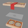 Traditional Wooden Ornament Decoration Set With Red Ribbon And Golden Patterns