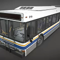 White Blue And Yellow Stripe City Bus With Number 2116 Exterior Design