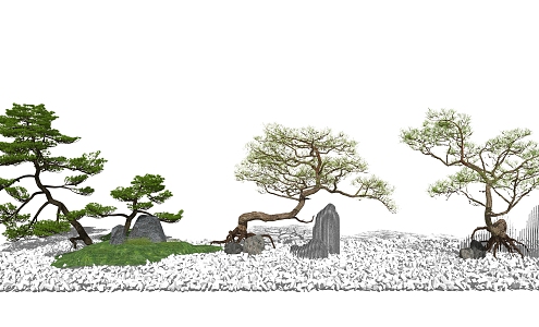 New Chinese landscape sketch landscape plant landscape tree 3d model