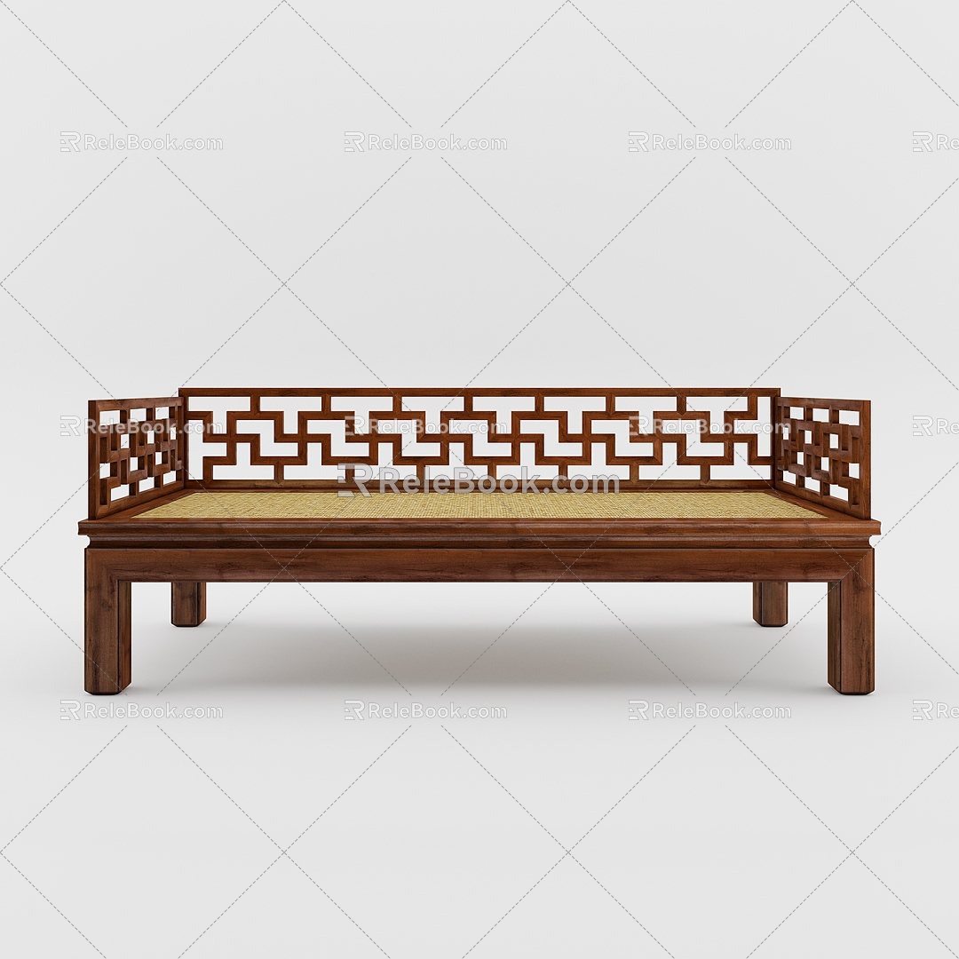 New Chinese-style Lohan Bed 3d model