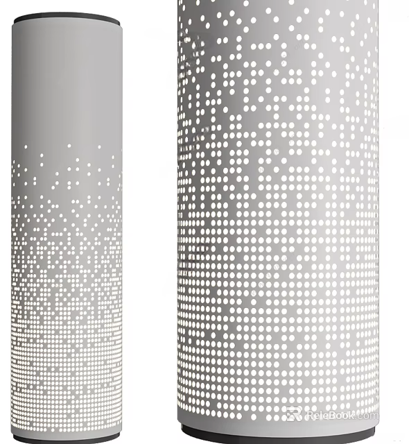 Two Cylindrical Objects With White Dot Patterns Showing Varying Density Gradient And Uniform Distribution 3d model 