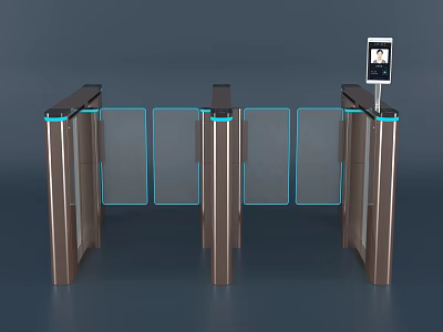 Commercial Security Access Equipment With Intelligent Turnstile And Facial Recognition System 3d model