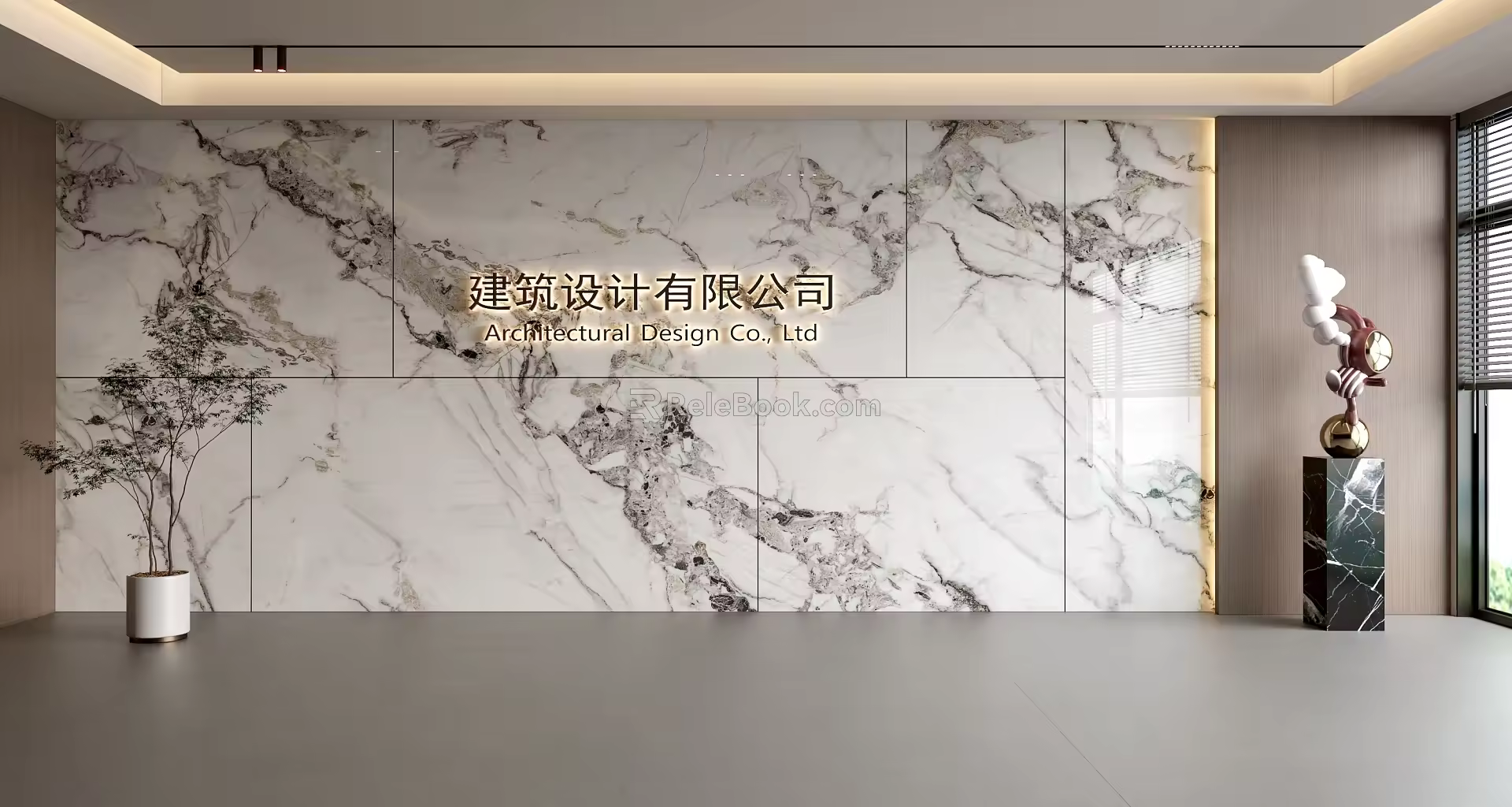 Modern Front Desk Background Wall Simple Background Wall Front Desk Reception Area Background Wall Company Front Desk Background Wall 3d model