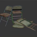 Rustic Metal Frame Leisure Chairs Featuring Folded And Stacked Vintage Design