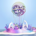 Colorful Inflatable Balloon Decor With Cloud Base And Swan Ornaments