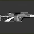 Silver Sci Fi Futuristic Rifle With Streamlined Design Detailed Components And Reflective Surface 3d model