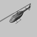 Blue And White Helicopter Model Design With Detailed Exterior And Landing Gear