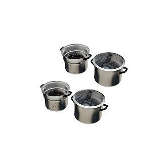Modern Pots Pan Cookware Soup Pot 3d model