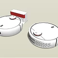 Sleek White Robotic Vacuum Cleaners With Charging Dock For Home Cleaning