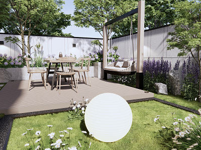 Modern Courtyard Garden View model