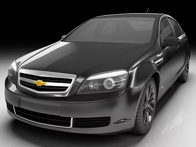Black Chevrolet Sedan With Sleek Front Design And Stylish Alloy Wheels 3d model