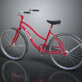 Vintage Red Bicycle With Black Seat Silver Wheels And Classic Design