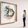 3D Textured Natural Mountain Landscape Wall Decor with Wooden Frame in Modern Indoor Space