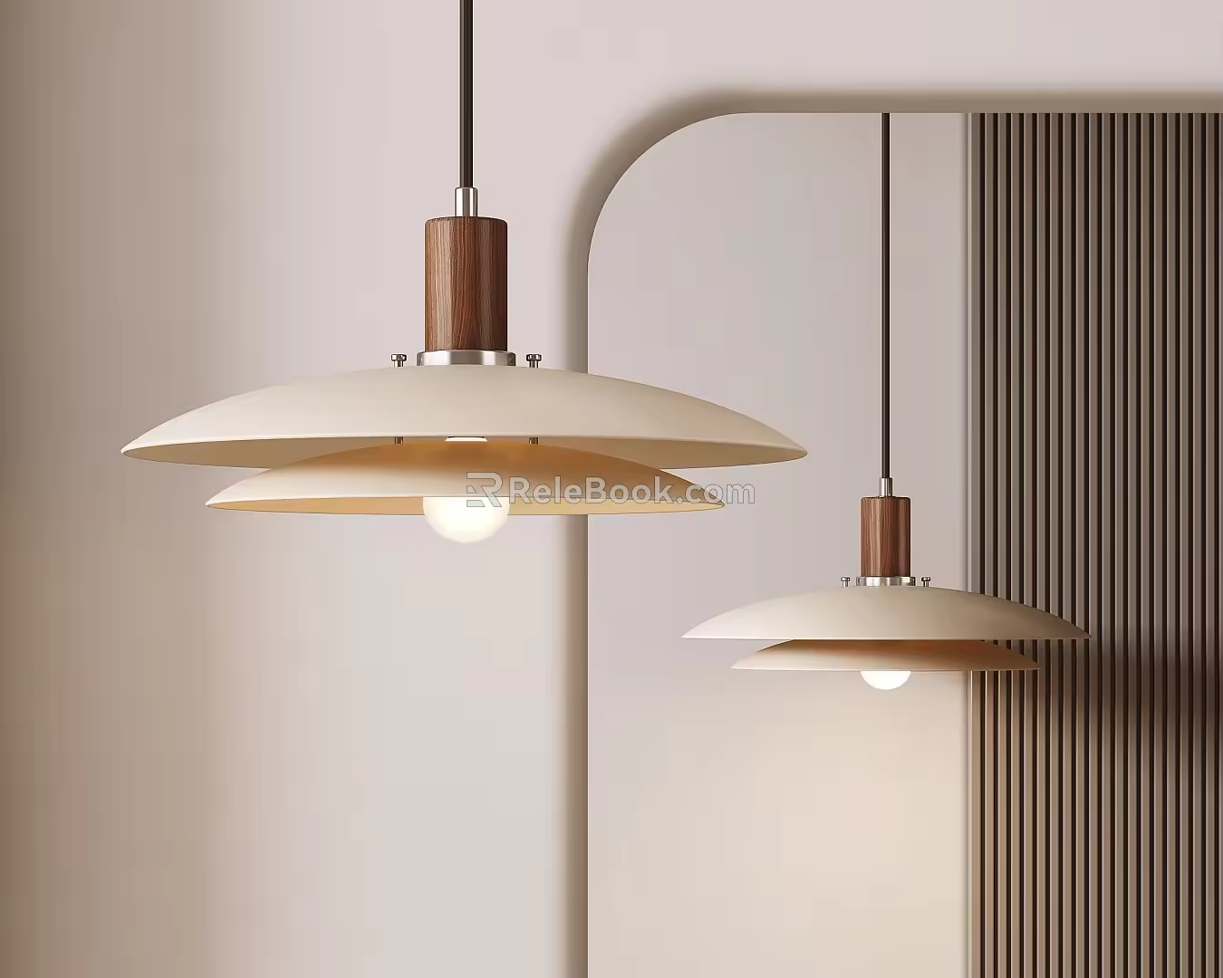 Cream wind chandelier 3d model