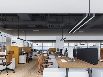 Modern public office area Open office area 3d model