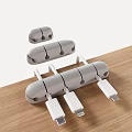 Phone Cable Organizer For Desktop Managing White Charging Cords And Wires