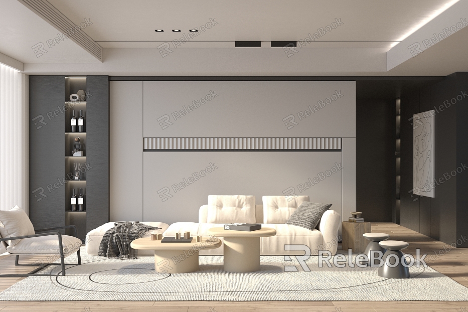 modern living room sofa combination model