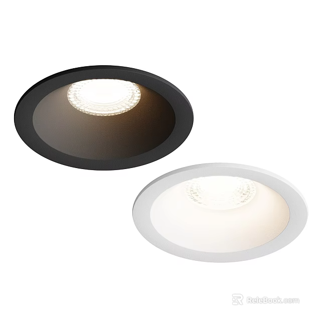 Modern Black And White Recessed Downlights For Home Interior Lighting 3d model 