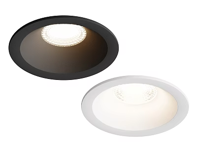 Modern Black And White Recessed Downlights For Home Interior Lighting 3d model