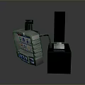 Modern Industrial Equipment With Digital Control Panel Display Screen And Black Base